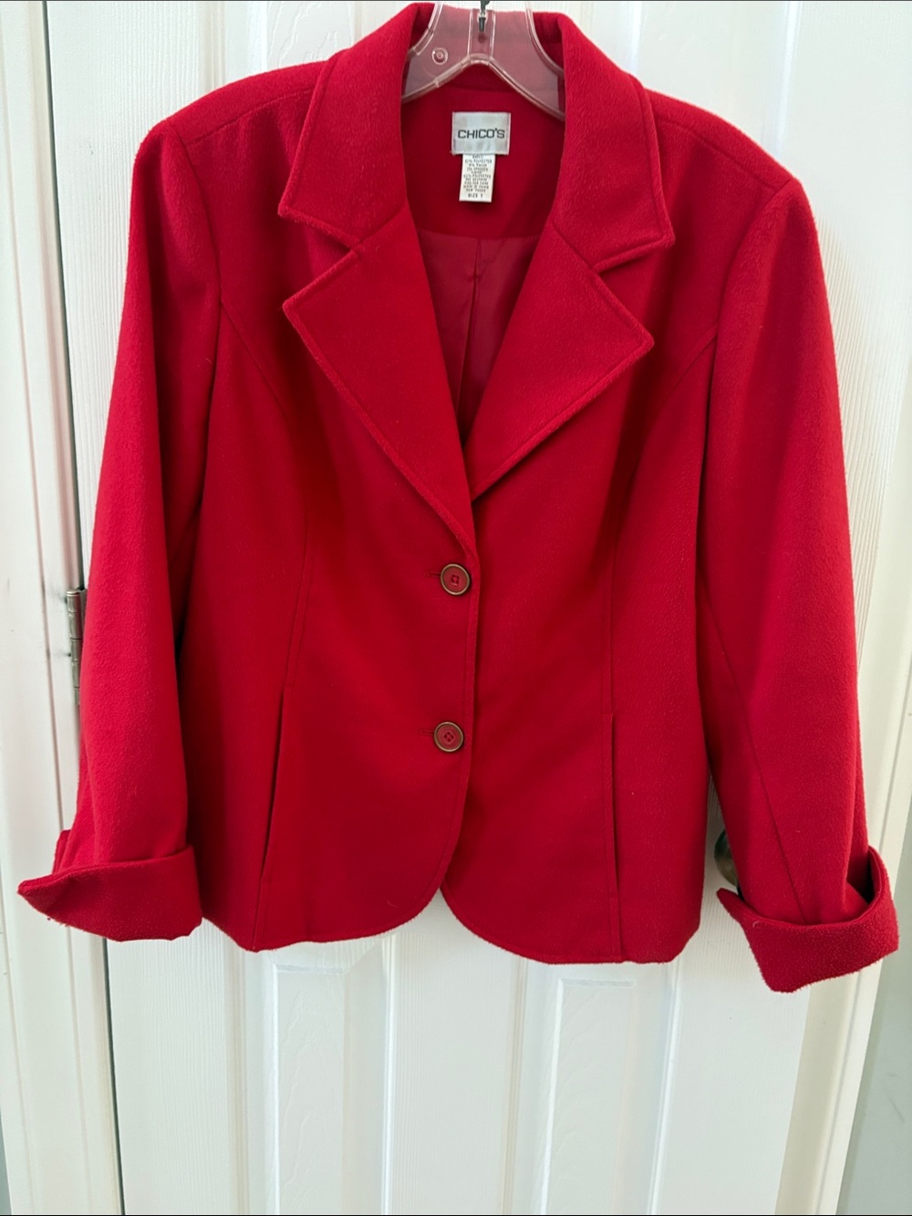 Chico's size 1 Red Women's Tailored Blazer Jacket